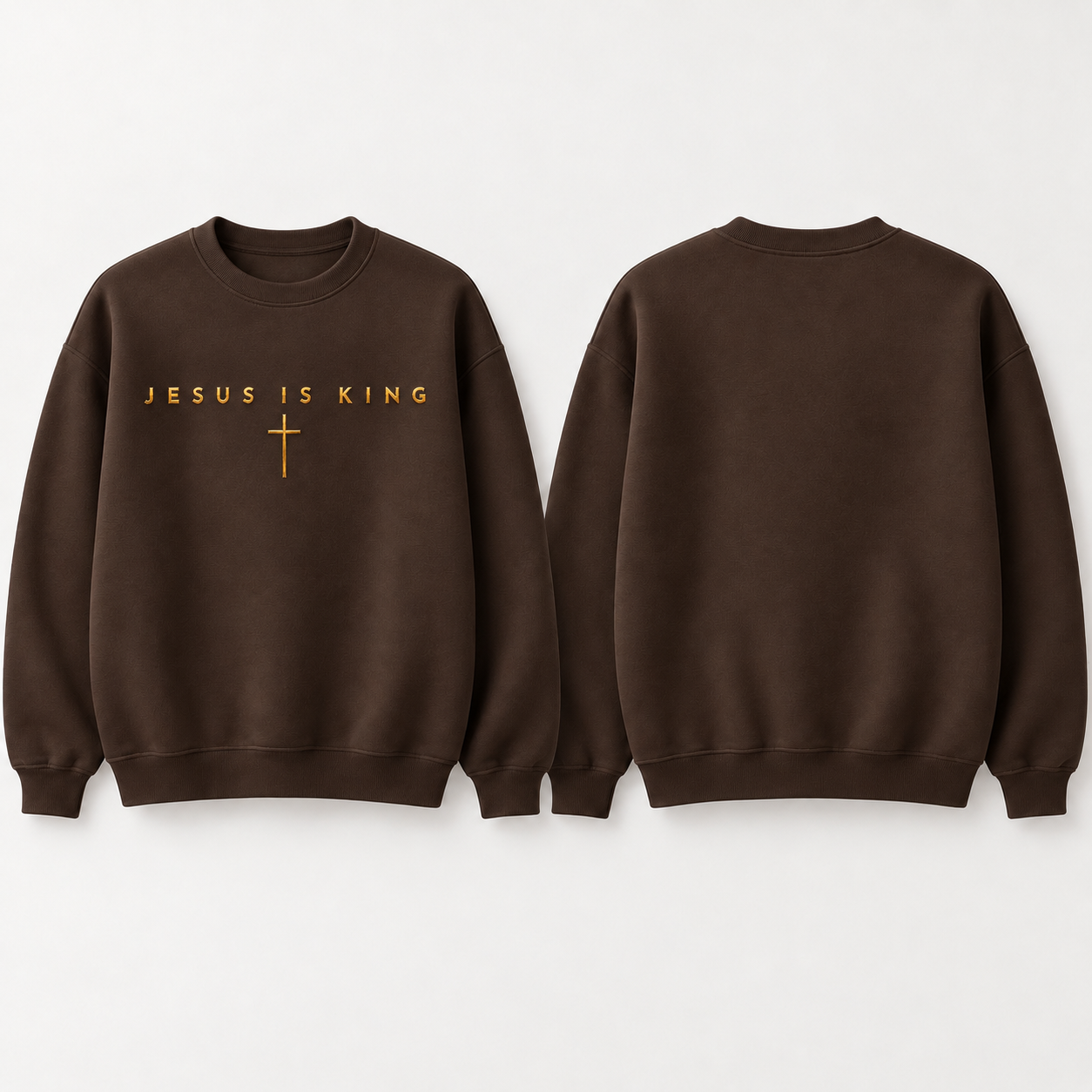 Jesus Is King Gold Crewneck
