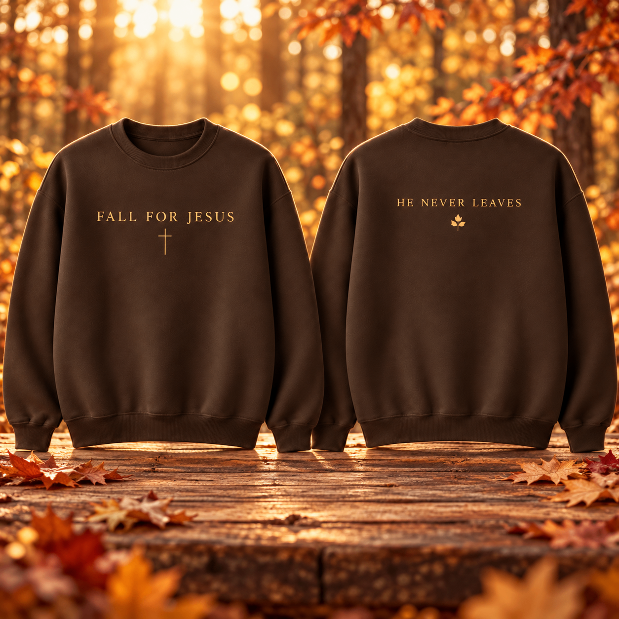 Fall for Jesus Gold Crewneck